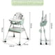 thumbnail image 2 of Juego de Mesa y Silla para Niños 3 En 1, Asiento Elevador Convertible para Comer con Respaldo Ajustable en 3 Posiciones, Bandeja Extraíble, Ruedas Giratorias de 360 Grados, 64 * 75 * 97cm (Rosa), 2 of 9
