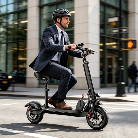 UrbanRide 750W Electric Scooter with Seat, 20MPH Foldable Commuter E-Scooter for Adults