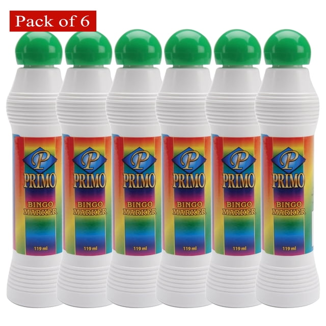 Primo Bingo Marqueurs - Encre Verte, Bouteilles de 4 Onces (Lot de 6)