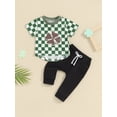 thumbnail image 3 of Musuos Infant Baby Irish Day Outfit 6 12 18 24M 3T Clover Print Short Sleeve T-Shirt and Casual Pants Summer 2 Piece Set for Toddler, 3 of 10