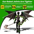 thumbnail image 3 of MIGESS (Assembly Completed) T13 Action Figure Set,Dummy 13,Articulated Robot with Demon Wings, Titan 13 Robot Action Figure 3D Printed robo 13 Action Figure Articulated(Green Black), 3 of 5