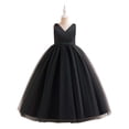 thumbnail image 5 of Fgnfyis Toddler Princess Dress Sleeveless Satin Net Long Puff Skirt Birthday Performance European Style Girls Summer Dresses Black 9-11 Years, 5 of 7