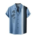 thumbnail image 2 of Hawaiian Shirt for Men Short Sleeve Printed Men's Floral Shirts Button Down Tropical Holiday Beach Sky Blue, 2 of 3