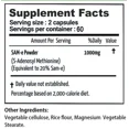 thumbnail image 2 of SAM-e 1000MG Per Serving - Supports Liver Health Joint Comfort Mood Balance - 120 Capsules, 2 of 9