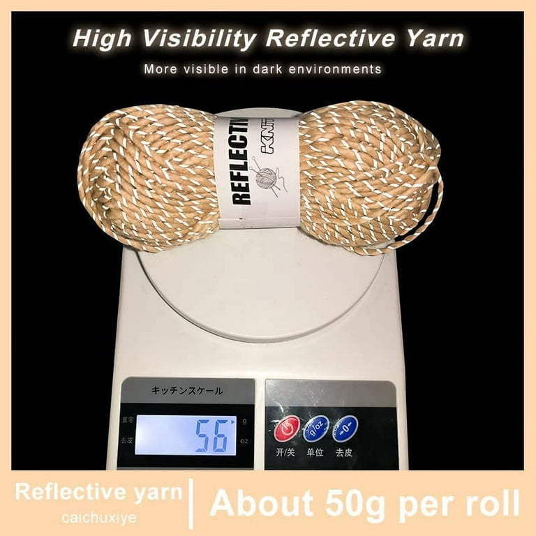 caichuxiye 4pcs Reflective Yarn Sparkle Yarn Silver Yarn for