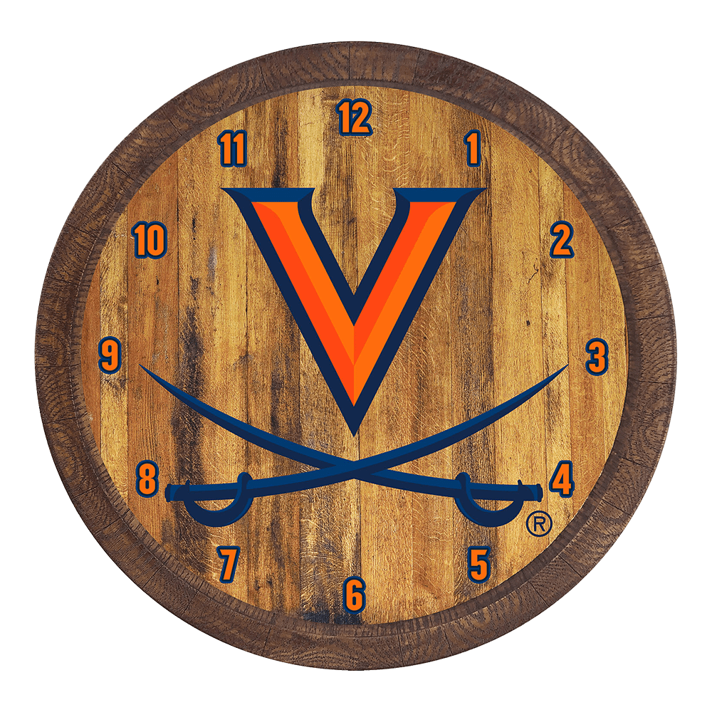 Virginia Cavaliers: Faux Barrel Top Wall Clock