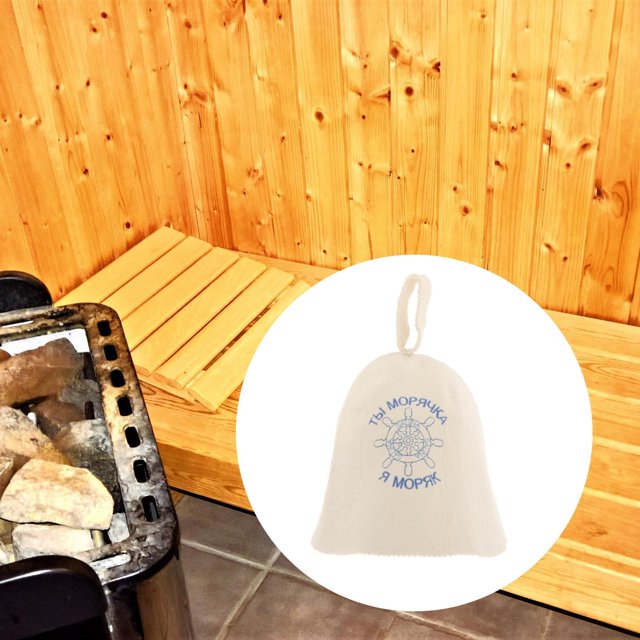 Sombrero de fieltro de lana Cola sombrero de sauna natural Spa estilo B
