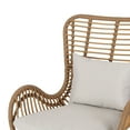 thumbnail image 6 of Noble House Crystal Modern Faux Rattan Cushions Marquwz Outdoor Wicker Club Chairs, Beige (Set of 2), 6 of 10