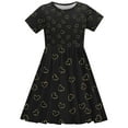 thumbnail image 7 of MKOSPLRT Sunderss for Girl 4-14 Years Short Sleeve Swing A Line Dress Crew Neck Funny Love Print Twirly Skater Dress Summer Beach Dresses, 7 of 7