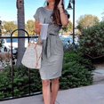 thumbnail image 4 of AMERTEER Femmes Robe Décontractée Femmes Été Rayé Manches Courtes T-Shirt Robe Casual Cravate Taille avec Poches Vêtements Femmes L Noir, 4 of 9