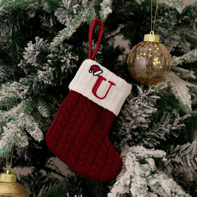 Christmas Decorative Supplies Red Knitted Christmas Socks Tree Pendant Embroidered Wool Rhetoric Socks for Festive Celebrations and Holiday