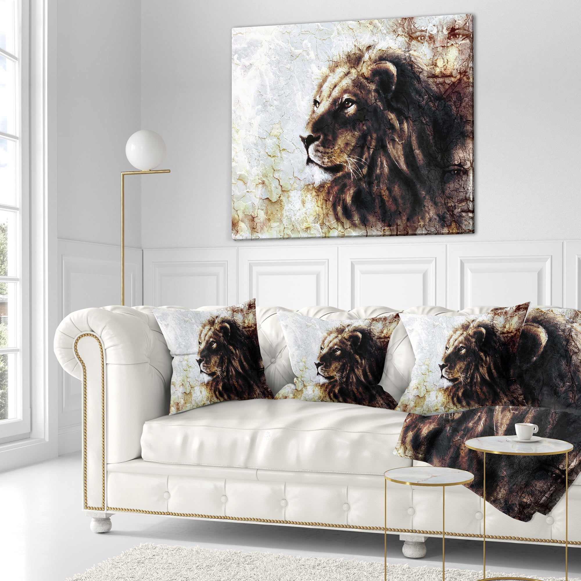 Designart Mystic Face - Animal Throw Pillow - 18x18