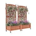thumbnail image 1 of Fulvari Grand Bac de Jardin Surélevé en Bois avec Treillis et Roues Ajustables, Bac de Jardin Surélevé, Jardinière avec Trous de Drainage pour Herbes, Fleurs pour Usage Intérieur Extérieur, 1 of 7
