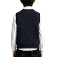 thumbnail image 7 of SERTGUTR Boys V Neck Sweater Vest Full Argyle Pattern Ribbed Trim Sleeveless Knit Pullover Classic School Uniform Everyday Layering Top, 7 of 7