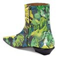 thumbnail image 3 of YDN Women Square Toe Ankle Boots Square Toe Low Heel with Side Zipper Comfy Short Booties Daily Casual Shoes Size 9 Green Flowers, 3 of 4