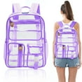 thumbnail image 1 of WHEANG Clear Backpack Transparent Backpacks Stadium Approved Women Men Students Transparent Backpack With Large Capacity Pattern PVC Stadium Proof, 1 of 6
