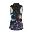 thumbnail image 2 of Whosucclay Moon Star Flower Field Golf Shirts for Women, V Neck Fashion Athletic Tops for Sport Outdoor XS - 2XL, 2 of 7