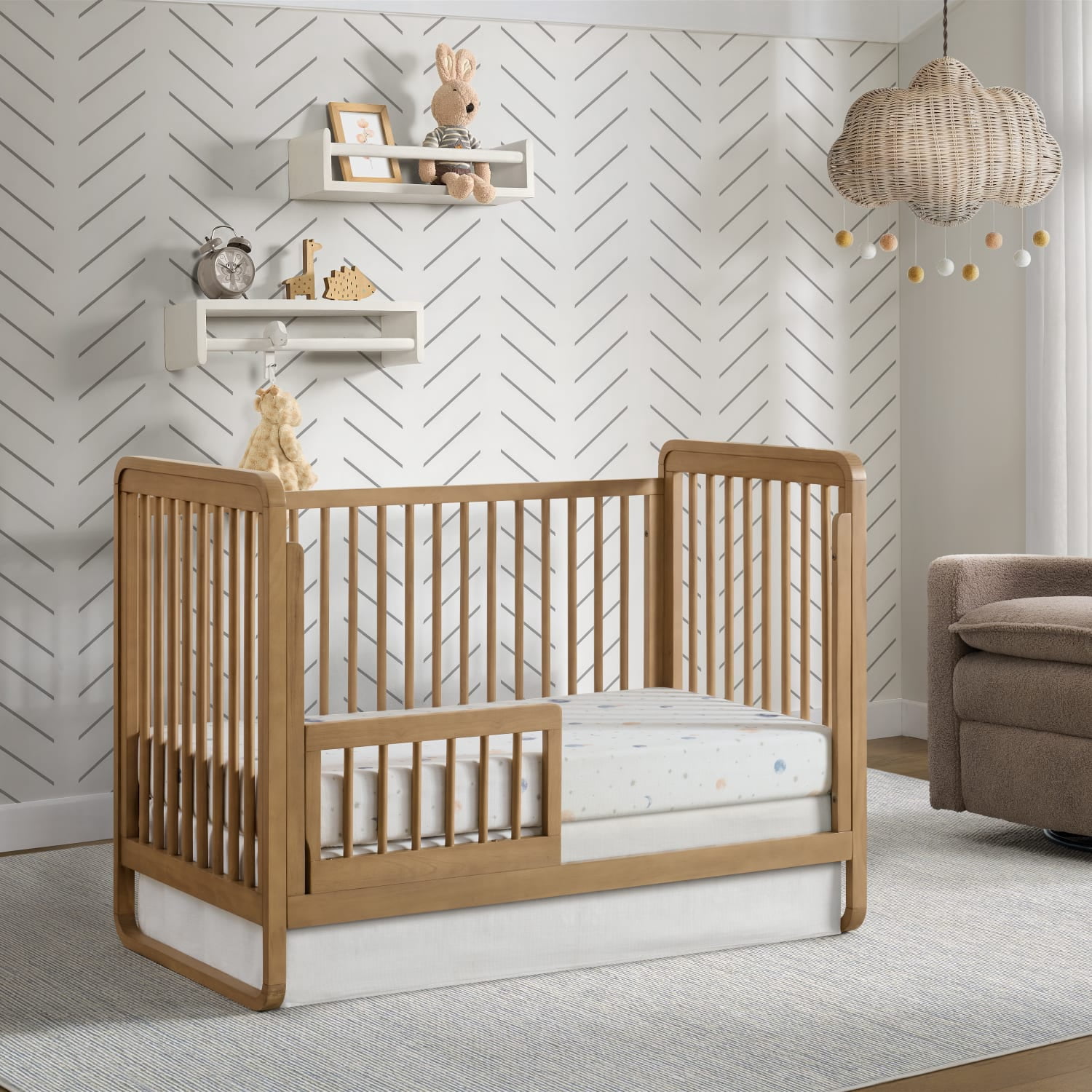 Braxton Toddler Guard Rail Honey Wood