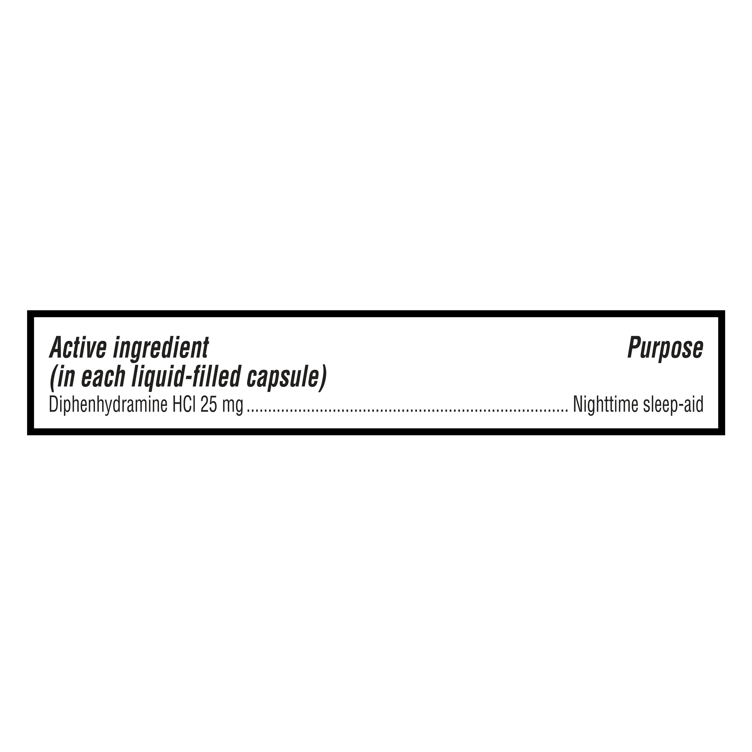 Equate NightTime Sleep-Aid Diphenhydramine Capsules, 25 mg, 12 Ct