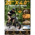 thumbnail image 5 of Electric Bike for Adults, 750W Motor, 20"x4" Fat Tire, E Mountain Bike, 48V/15.6AH Battery,UL2849, 5 of 10