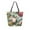 Floral Pattern with Roses, variant on Open Top Canvas Tote Bag with Zipper Reusable Shopping Bag 13.5x15" Roomy Carryall Cute Pink Strawberry Pattern