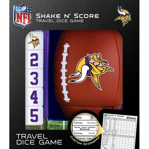MasterPieces Officially Licensed NFL Minnesota Vikings Shake N' Score Dice Game for Age 6 and Up