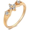 thumbnail image 1 of Delicadas decoraciones de circonio blanco brillante, anillo de bodas de cobre, regalo de joyería (6,5 #), 1 of 5