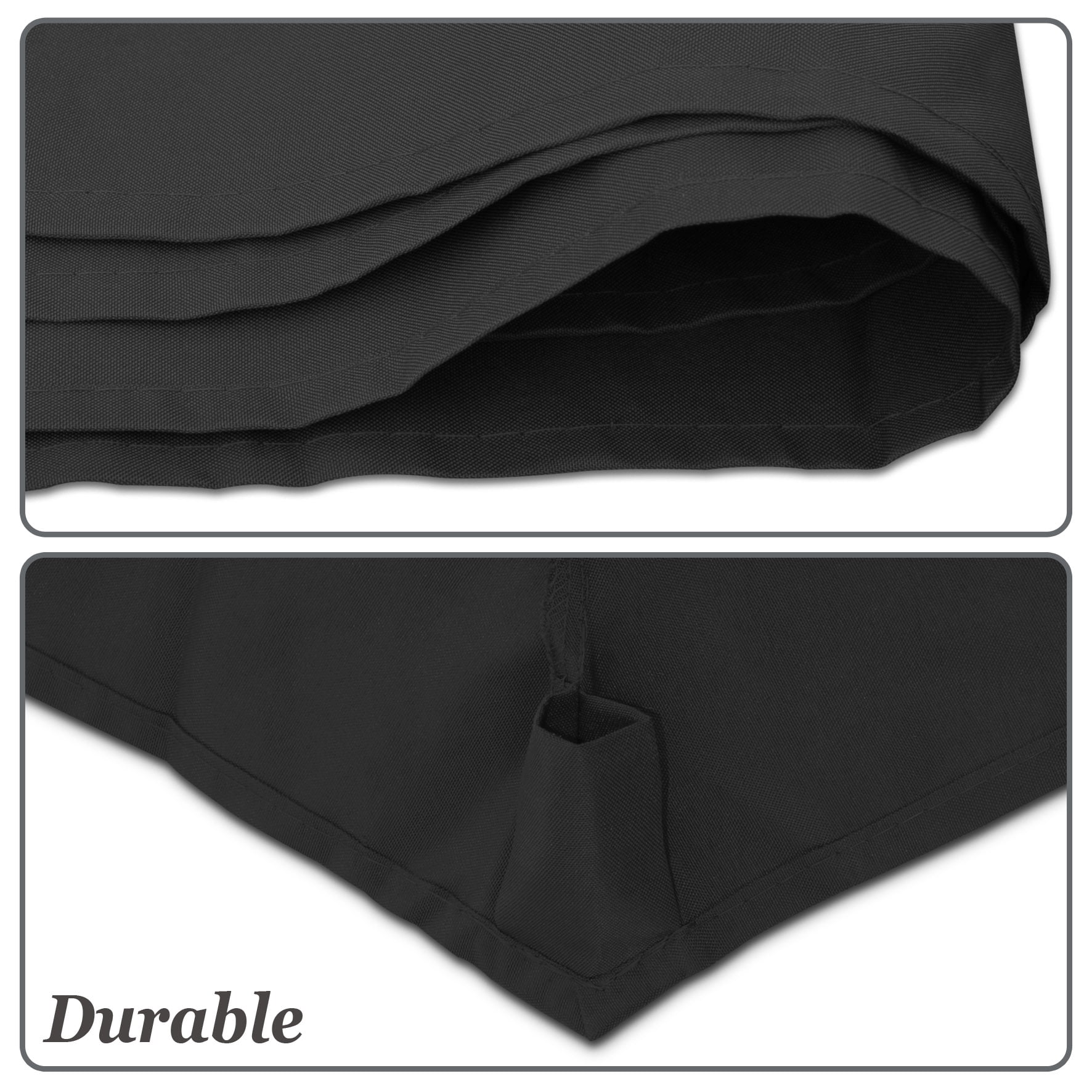 Sunny Replacement Umbrella Canopy Cover for 6.5ft 6 Ribs Patio Market Umbrella (CANOPY ONLY) (Black)