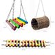 thumbnail image 4 of Mascota 3pcs juguetes para pájaros pájaros escalera de madera pájaro Jugo Jugo Swinter Juguete Nido Tejido Natural Nido Colgante Para Pequeños Periquitos Cockatiels Conureza Maca, 4 of 7