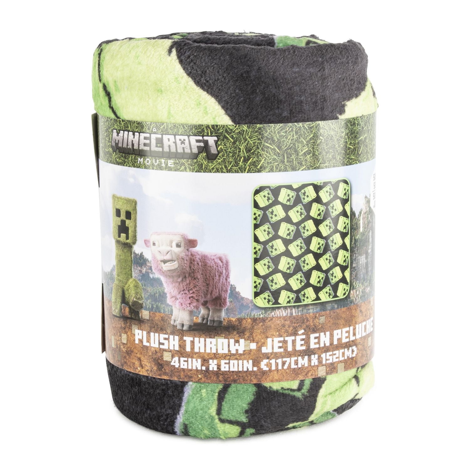 Minecraft Fuzzy Creeper Kids Silk Touch Fleece Throw, 100% Polyester