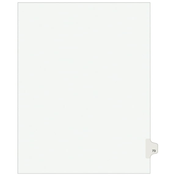 Preprinted Legal Exhibit Side Tab Index Dividers, Avery Style, 10-Tab, 73, 11 X 8.5, White, 25/pack, (1073) | Bundle of 5 Packs