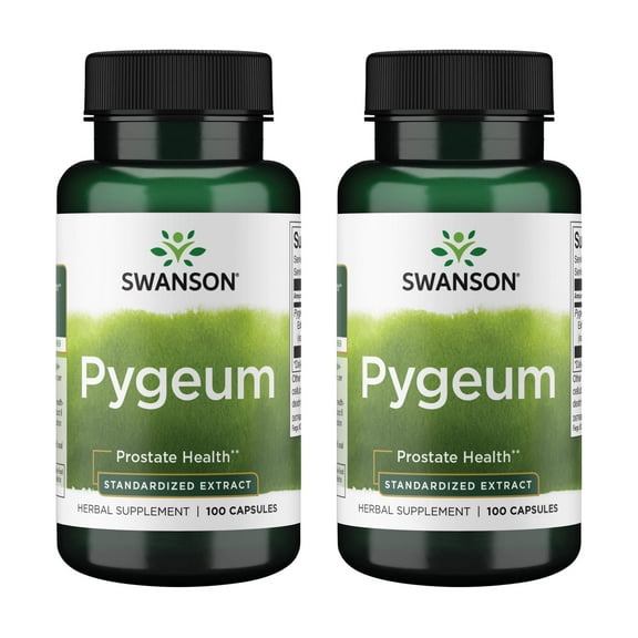Swanson Pygeum - Herbal Supplement Promoting Male Prostate Health, Bladder, and Urinary Tract Health Support - Mens Health Supplement - (100 Capsules, 125mg Each) 2 Pack