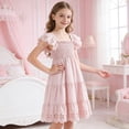 thumbnail image 6 of WUANDIXFA Girl Summer Dresses Toddler Dress Little Girls Summer Cotton Backless Beach Casual Sundress Light Pink,5-6 Years, 6 of 7