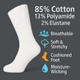 thumbnail image 6 of Women's Cotton Slouch Socks Knee High Scrunch Boot Socks Breathable Extra Long All Season 3 Pairs (White), 6 of 10