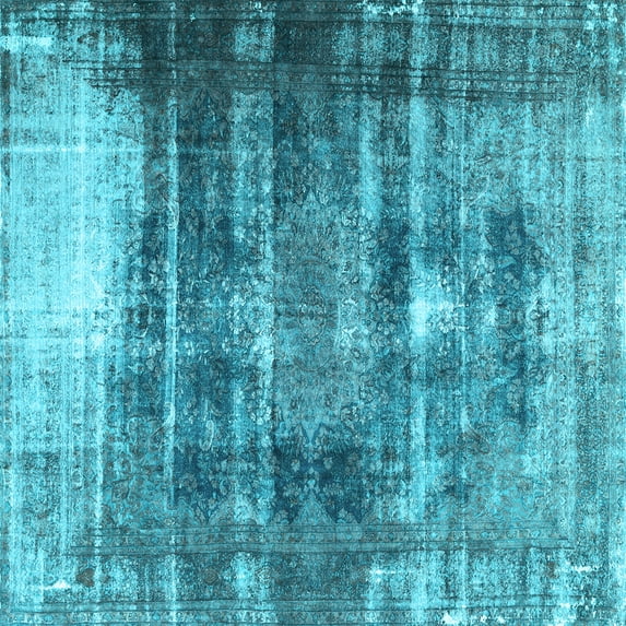Ahgly Company Indoor Square Persian Light Blue Traditional Area Rugs, 5' Square