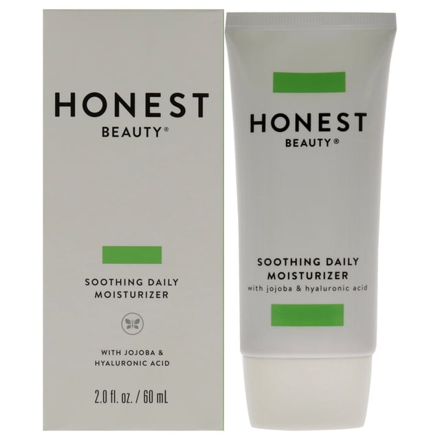 Hidratante diario calmante con ácido hialurónico de Honest para mujeres - Hidratante de 2 oz
