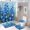 Floral 2, variant on Bathroom Rugs Sets 4 Piece with Shower Curtain, Floral Pattern Printed on Bathroom Decor and Accessories, Great for Master Bath Beach House Modern Home, 72 x 72 inches