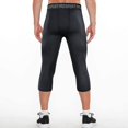 thumbnail image 4 of Men's Padded Compression Pants Quick Drying Tight Protective-Knee Protector Pants Black, 4 of 6