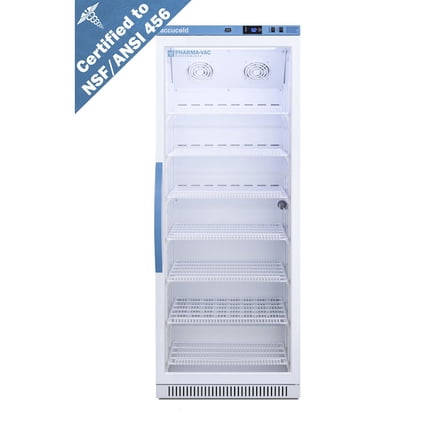 Accucold ARG12PV456 Upright Vaccine Refrigerator w/ 12 Cu.Ft., Single Glass Door, NSF/ANSI 456