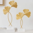 thumbnail image 3 of Hojas Doradas, Adornos de Ginkgo Biloba, Decoración de Metal para Sala de Estar al Aire Libre, jardín, Accesorios de Escultura ModJMna (1 Pieza, Dorado 28 cm), 3 of 5