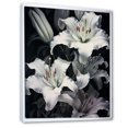 thumbnail image 2 of Designart "Dreamy Serenade: Lilies In Black And White" Lilies Floater Framed Canvas Prints, 2 of 5