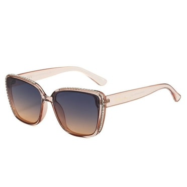 Piranha Eyewear Tiger Square Pink Cat Eye Sunglasses for Women with Blue to Peach Gradient Lenses
