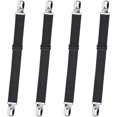 thumbnail image 1 of Bed Sheet Clips, 4 Pieces Heavy Duty Adjustable Bed Sheet Straps, Fitted Sheets for Mattresses, Flat Sheets (Black), 1 of 5