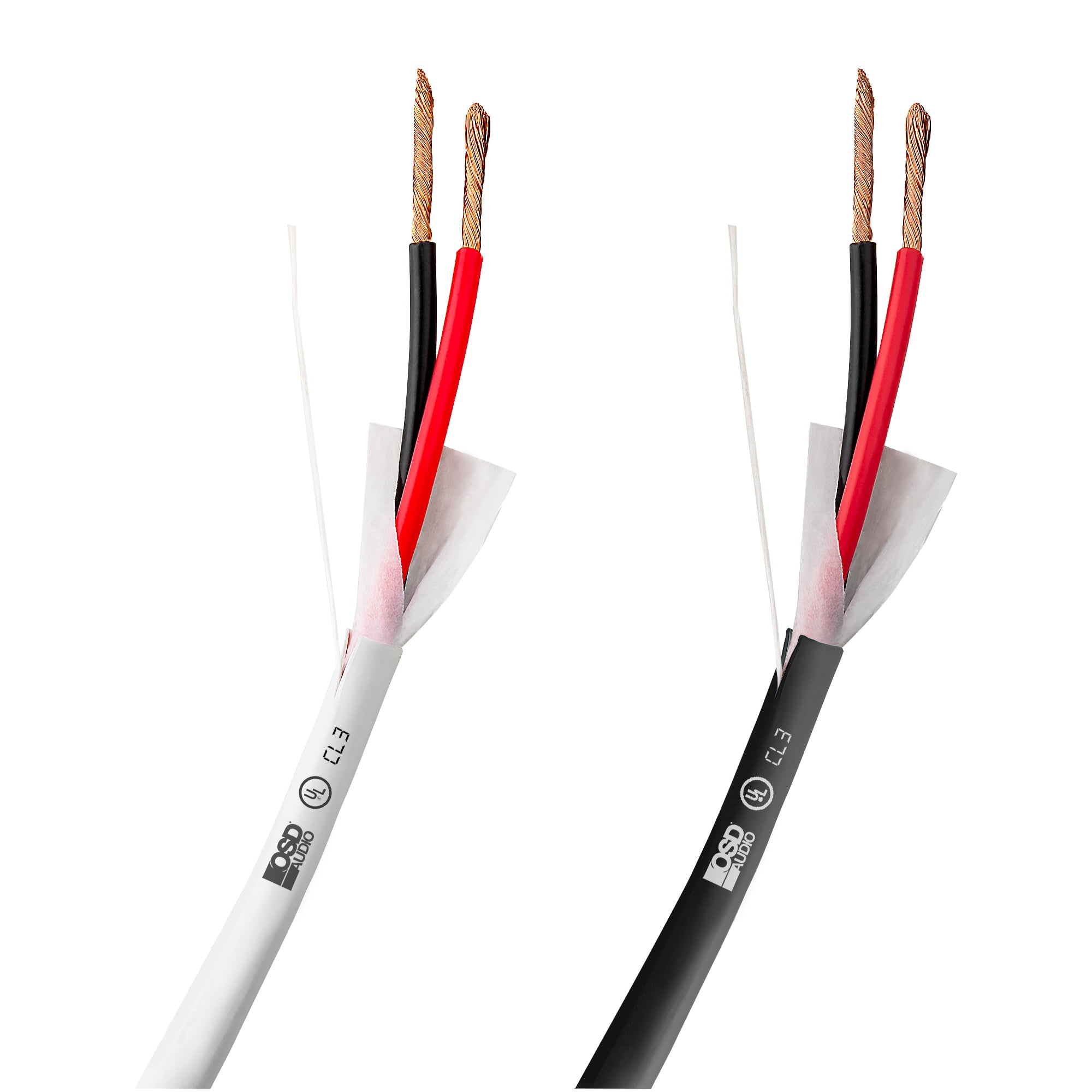 OSD 12/2 Speaker Wire Outdoor Rated CL2/CL3 In Wall Direct Burial Oxygen Free, White 500ft