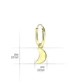 thumbnail image 2 of Gold Plated 925 Sterling Silver Moon Charm 12mm Hoop Earrings, 2 of 3