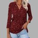 thumbnail image 2 of Camiseta de Solapa de Cuello en V de la Manga Superior de 3/4 de las Mujeres, Uso Diario Cómodo Casual, 2 of 9