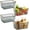 Dark Gray, variant on 4 Pcs Metal Wire Basket with Wooden Handles Mesh Steel Storage Organizer Bin Containers for Home Organizing Cabinet Pantry Closet Kitchen Fridge Fruit Makeup Snacks Gifts(Large,Black)