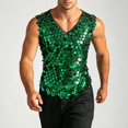 thumbnail image 6 of Landzoo Men'S Tank Tops Sequins Sleeveless V-Neck Undershirt Summer Casual Men Vest Size XL Green, 6 of 6