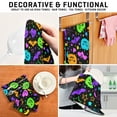 thumbnail image 5 of Multi-Purpose Kitchen Towels 28x18 Inch Dishcloths with Hanging Loop Decorative and Practical Towels for Kitchen, Dining Colorful Halloween Elements, 5 of 5