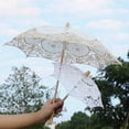 thumbnail image 3 of Lace Umbrella, Silk Cloth Material Embroidery Bride Parasol Wedding Photography Props Wedding Decoration Umbrella(S-White), 3 of 9